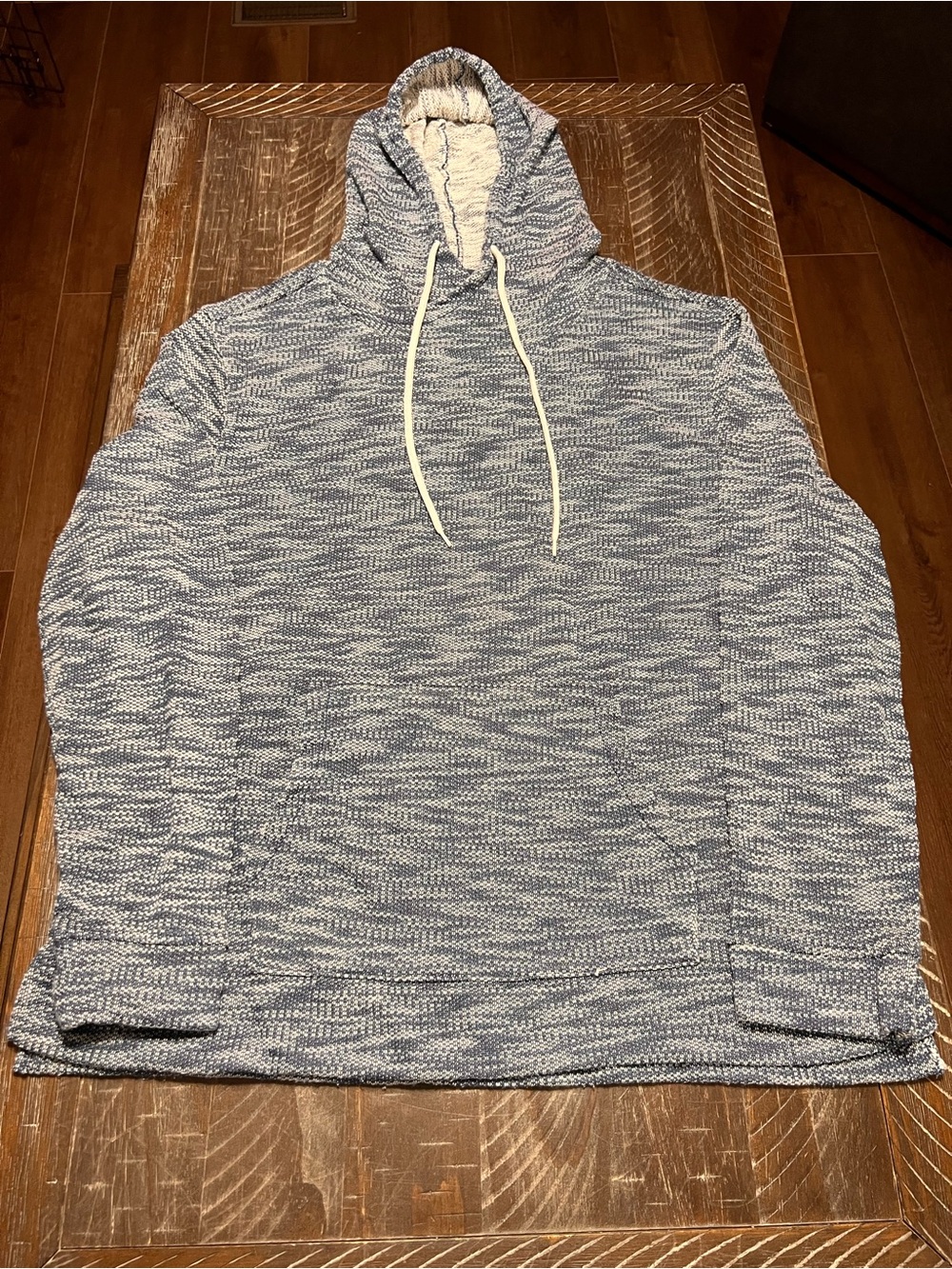 True Craft Men’s Coastal/Beachy Space-dye Pullover Knit Hoodie Blue Size XL